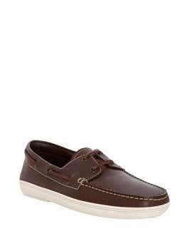 Tods brown leather Marlin Hyannisport boatstitch loafers