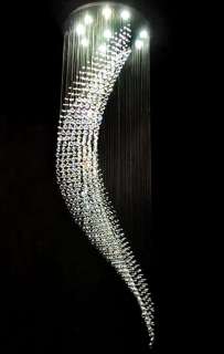   Crystal Pendant Lamp Ceiling Light LED Lighting Rain Drop Chandelier