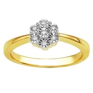    10K Yellow Gold 0.10cttw Diamond Promise Fashion Ring Jewelry