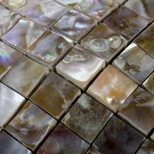 Home Elements Glass Fiber Base Mother of Pearl Tile   Gorgeous White 