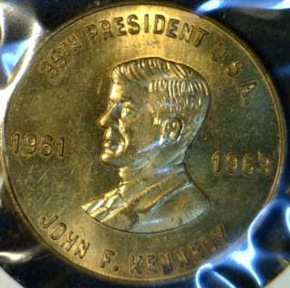1963 John F Kennedy JFK MINT Commemorative Bronze Medal   Token 