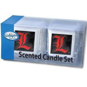  Louisville Cardinals 2 pack of 2x2 Candle Sets   NCAA 