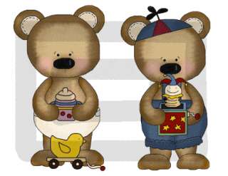 FISHING CAMPING BEARS BABY NURSERY WALL STICKERS DECALS  