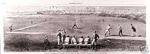 REPRODUCTION 1890S BASEBALL SCENE FROM HARPERS  