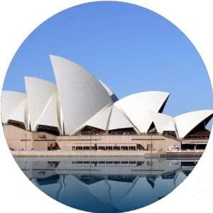   Landmark 2.25 inch Large Badge Style Round Keyring Sydney Opera House