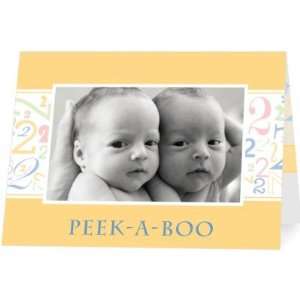  Twins Birth Announcements   Peek A Boo Duo Cream By Shd2 