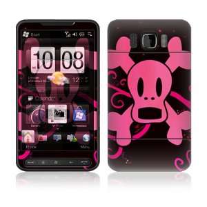 HTC HD2 Decal Vinyl Skin   Pink Screaming Crossbones