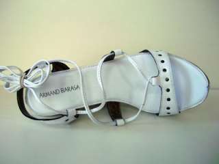 ARMAND BARASA White Womens Lace Up Sandals Shoes Sz 10  