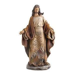 Avalon Gallery, 12 3/4 Christ with Lords Prayer Figurine (Statue)