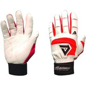 Akadema Sheepskin Leather Batting Gloves   Red White 