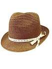 New Woman Lady Summer Braided Straw Fedora Hat With white Lace Bow 
