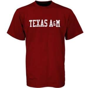    Texas A&M Aggies Maroon Block Logo T shirt