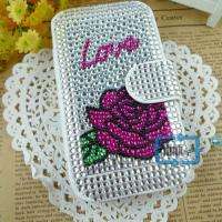 Rhinestone Bling Wallet Case Cover F iPhone 3 3G/S#A530  