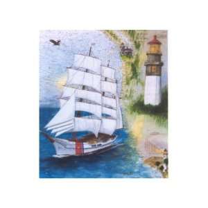  USCG Tall Sailing Ship EAGLE Nautical Chart Art Stamps 
