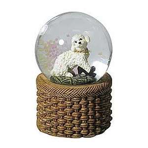  White Poodle Puppy Water Globe
