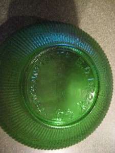 Brody Co. Green Ribbed Glass Bowl Cleveland O. U.S.A.  