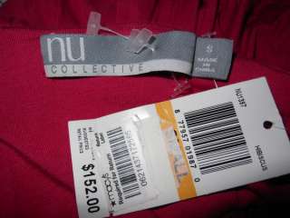NWT NU Collective  $152 Fuschia Ruched Draped Versatile Formal 