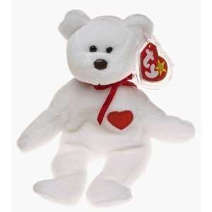  Valentino the White Heart Bear   Beanie Baby Toys & Games