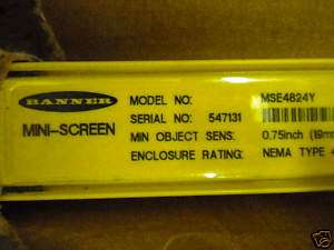 BANNER MSE4824Y 48 SAFETY LIGHT CURTAIN NEW  