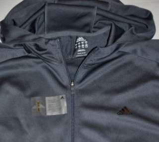 ADIDAS Mens Front Zip Hooded Jacket NEW Gray M L XL  