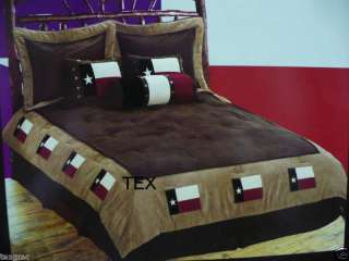 Cowboy Western Texas Flag QUEEN Comforter Bedding Set 7  