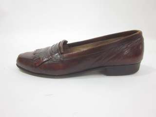 You are bidding on BALLY Mens Brown Leather Fringe Loafers Shoes size 
