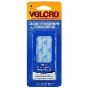  Velcro Brand Sticky Back Tape 3/4X3 1/2 4/Pkg Clear 