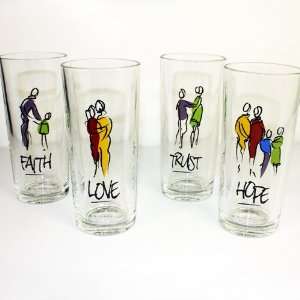  Inspirations Believe Series Drinking Glasses (Set of 4 