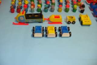   (74) Pc. Lot FISHER PRICE LITTLE PEOPLE Wooden People & Vehicles