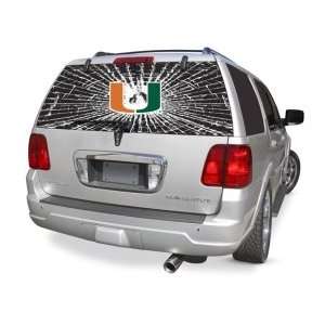 Miami Hurricanes Shattered Back Winshield Covering  Sports 