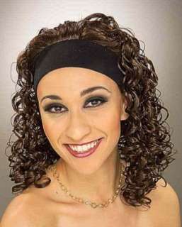 Brown Curly Hair attached to a black Elastic Headband. Great Costume 