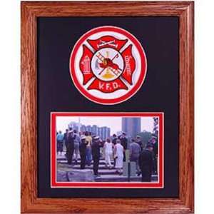  Volunteer Fire Department Picture Frame Oak Finish 9 1/4 
