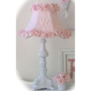    Ornate Table Lamp with Pink Rose Petal Shade