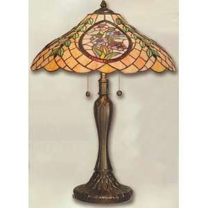    Reveel Violet Bouquet Antique Brass Tiffany Lamp