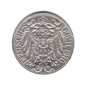  1910 A German Empire 25 Pfennig Coin KM#18 Everything 