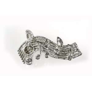   Jewelry Music Staff with Notes Stick Pin   Silver Musical Instruments