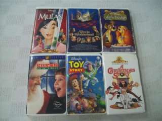   of 59 Childrens Kids VHS Tapes Movies FOX & THE HOUND MULAN And Others