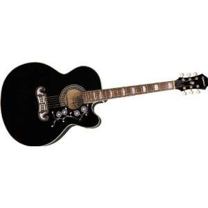  Epiphone Ej 200Ce Acoustic Electric Guitar Black Musical 