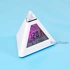 new lcd pyramid triangle clock alarm multi color night returns