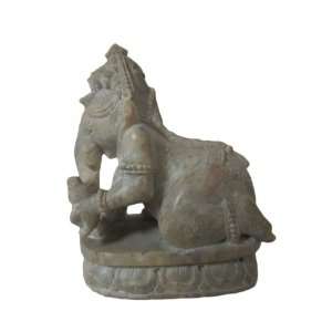  Crawling Baby Ganesh Sculpture India Hand Carved Stone 