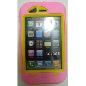 Iphone 3g & 3gs Defender Case (Pink/yellow) By Sportygigabite + Free 