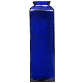 Spanish Large Recycled Cobalt Blue Glass Vase 17.5H