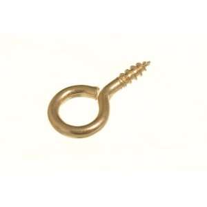 PICTURE FRAME SCREW IN EYE 17MM X 2MM EB BRASS PLATED STEEL ( pack of 
