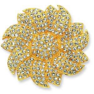  Sunflower Brooch/Rhodium Plated Mixed Metal Jewelry