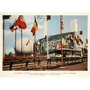 1939 Print Color New York Worlds Fair Electrical Products Building 