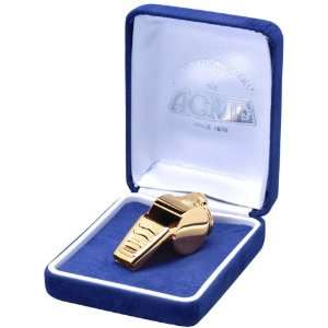 Gold Plated Soccer Coach Whistles W/Gift Box GOLD/BLUE 