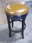   Carved Grape BACKLESS BAR counter Barstools stool LEATHER black chair