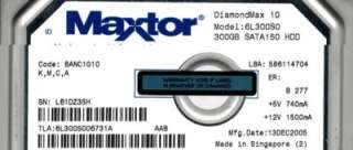 MAXTOR 6L300S0 300GB SATA CODE BANC1G10 K, M, C, A  