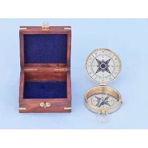  Brass Emerson Poem Compass 4 with box   Brass Compasses Pocket 