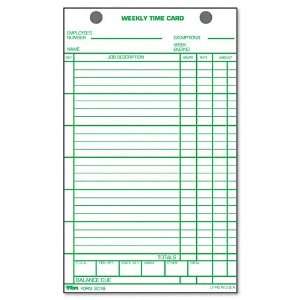  TOPS  Employee Time Card, Weekly, 4 1/4 x 6 3/4, 100 per 